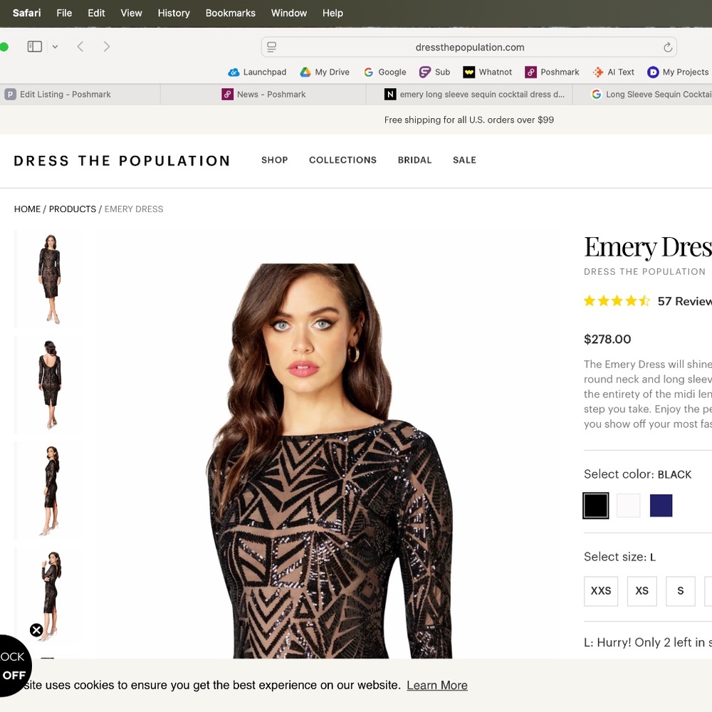 DRESS THE POPULATION: Emery Dress (NWT) - Picture 6 of 15